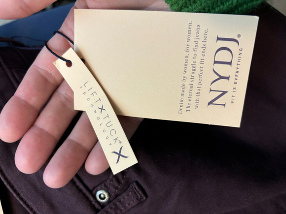 NWT NYDJ Eggplant High-Waisted Flared Ankle Crop Pants - Picture 10 of 11